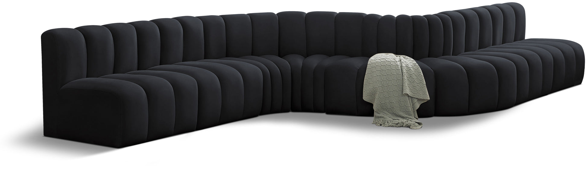 Arc - Velvet 8 Piece Curved Modular Sofa