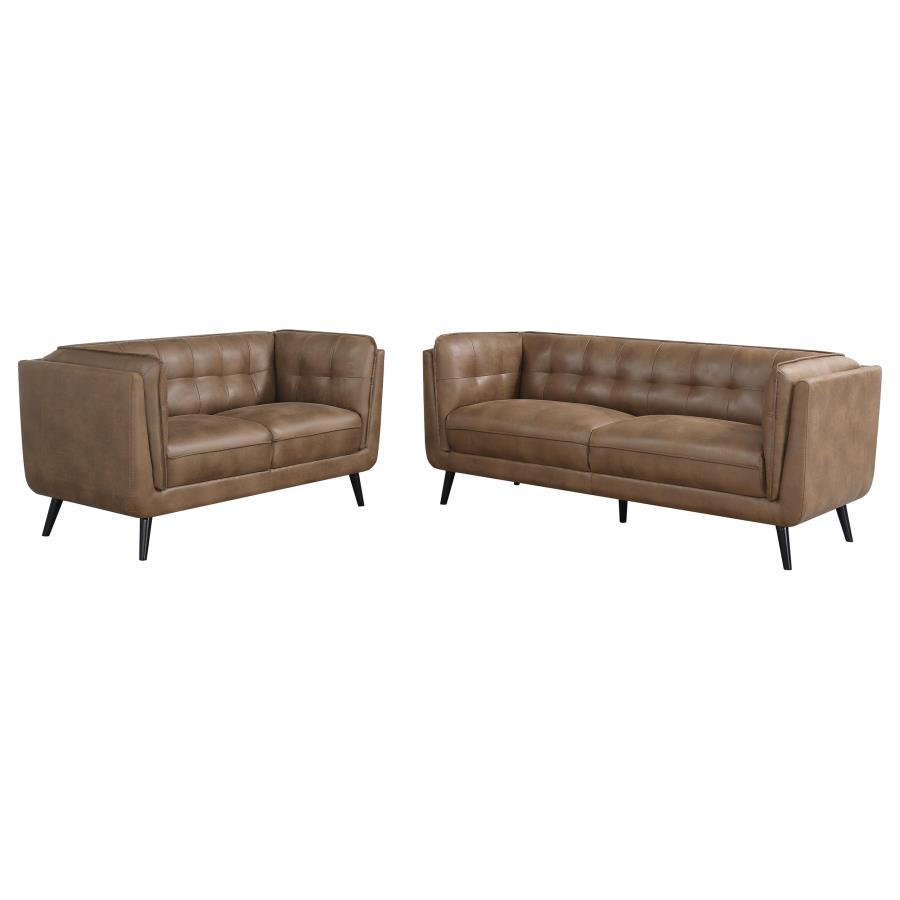 Thatcher - Upholstered Tuxedo Arm Sofa Set