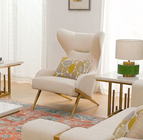 HD-3183 - Chair - Beige / Gold