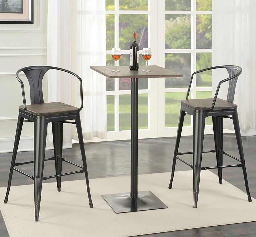 Cavalier - Metal Bar Chair (Set of 2) - Dark Elm And Matte Black