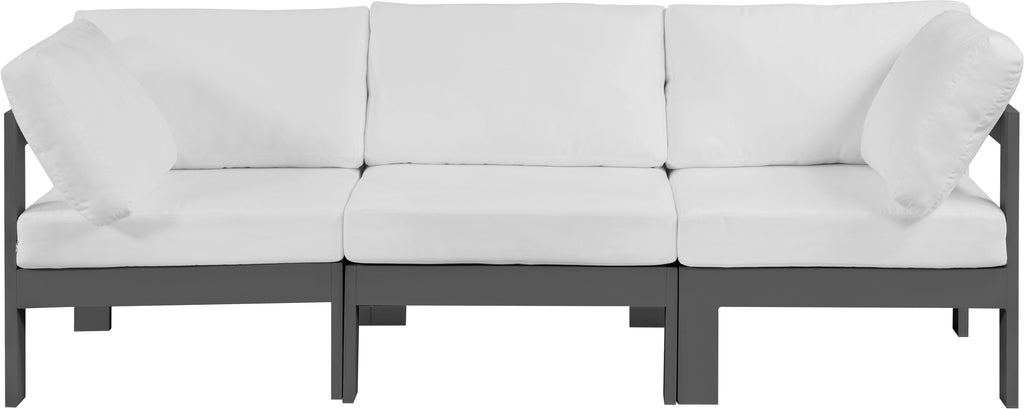 Nizuc - Outdoor Patio 3 Seat Modular Sofa With Gray Frame