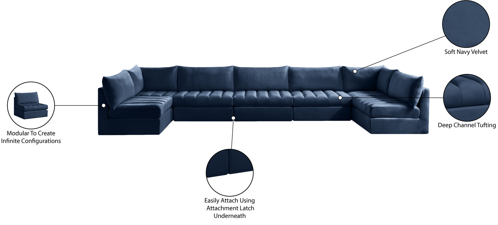 Jacob - Modular U-Shaped Sectional 7 Piece