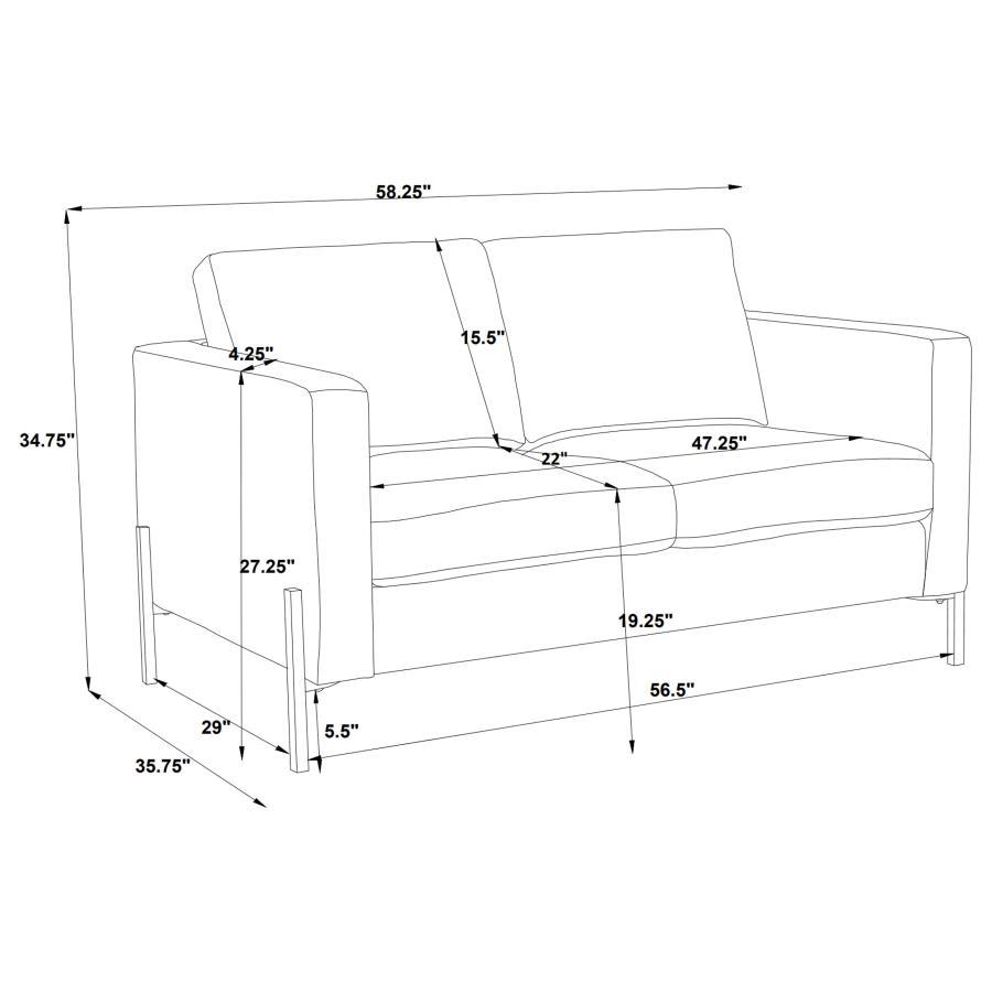 Tilly - Upholstered Track Arm Sofa Set