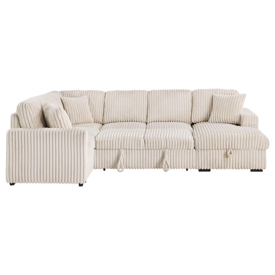 Devonshire - Sleeper Sectional Sofa Storage Chaise - Camel