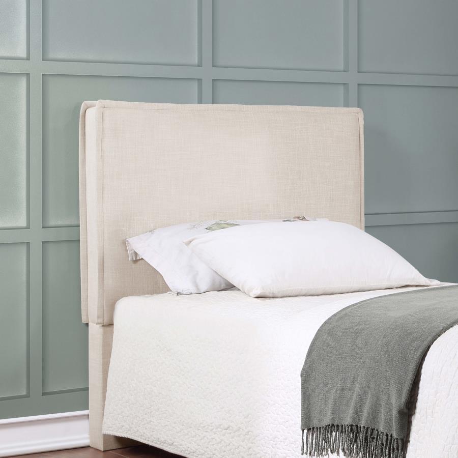 Izzy - Upholstered Twin Panel Headboard - Sand