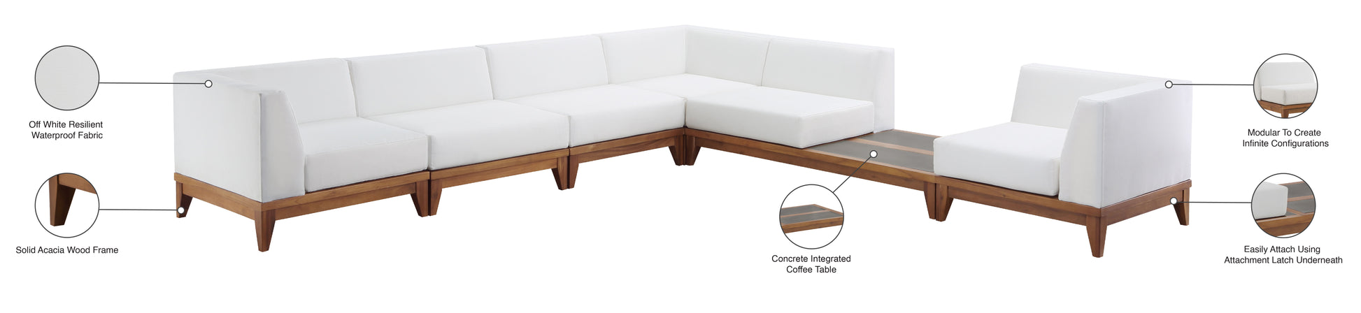Rio - 6 Piece Modular Sectional - Off White