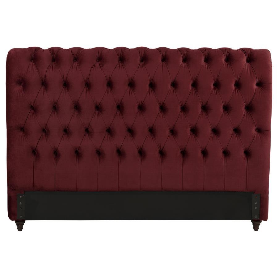 Devon - Upholstered California King Headboard - Wine Red