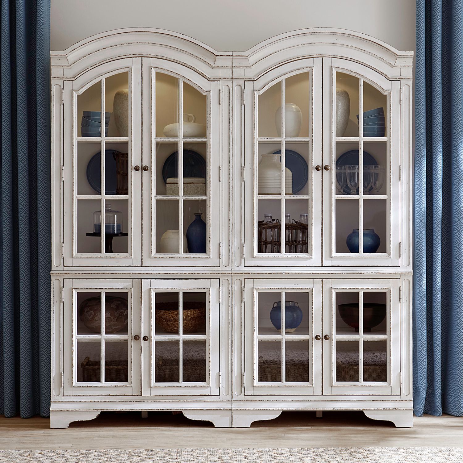 Magnolia Manor - 2 Piece Bunching Cabinet Set - White