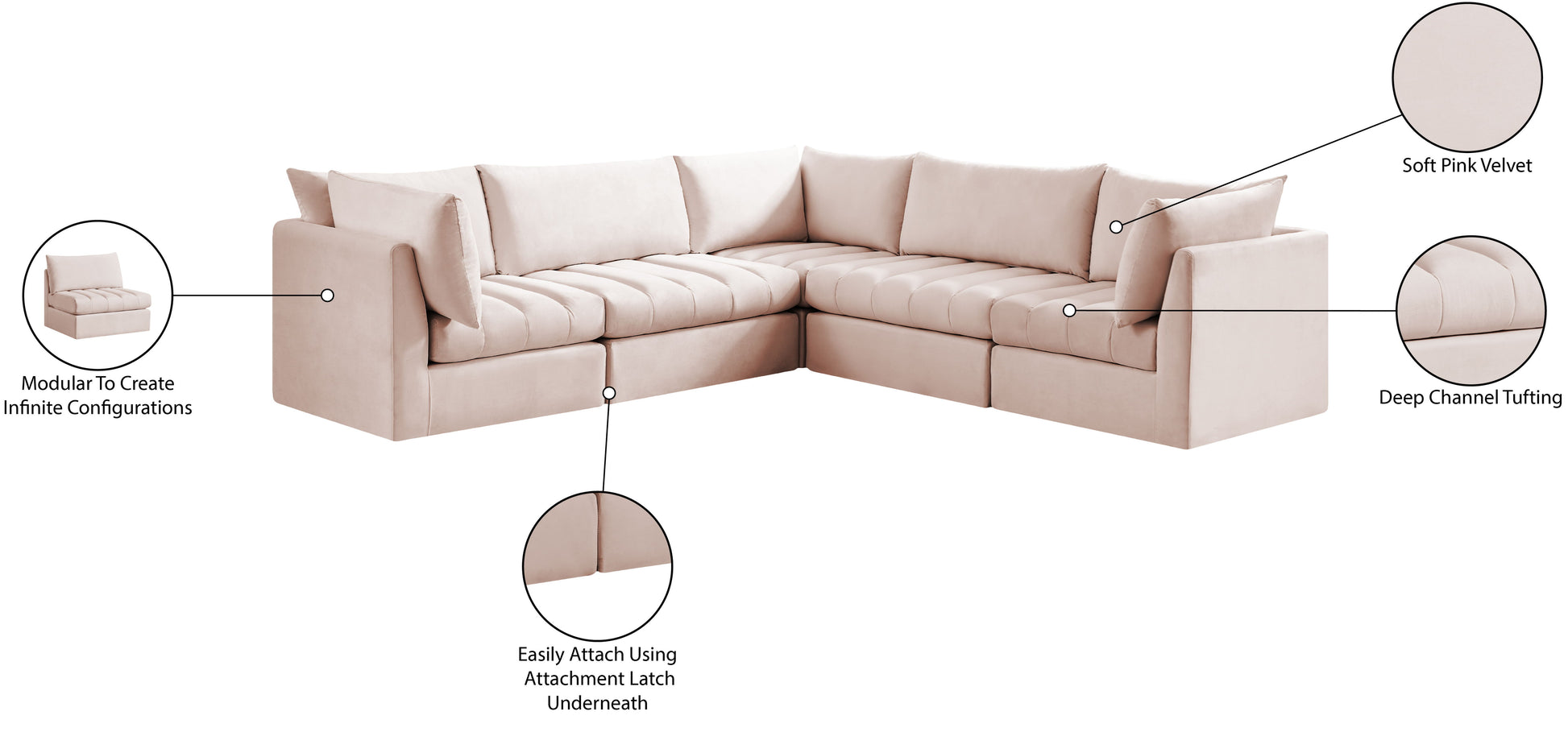 Jacob - Modular Corner Sectional 5 Piece