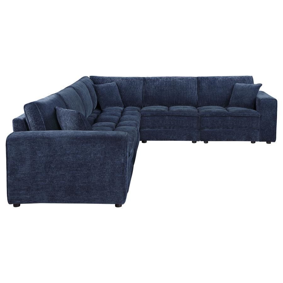 Atlantic - 5 Piece Upholstered Modular Sectional Sofa - Blue