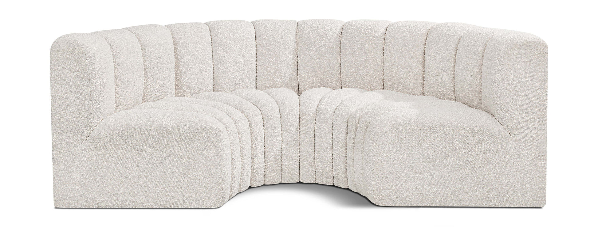 Arc - Boucle Fabric 4 Piece U-Shaped Modular Sofa