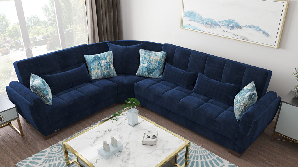 Ottomanson Armada Air - Upholstered Convertible Sectional With Storage - Microfiber