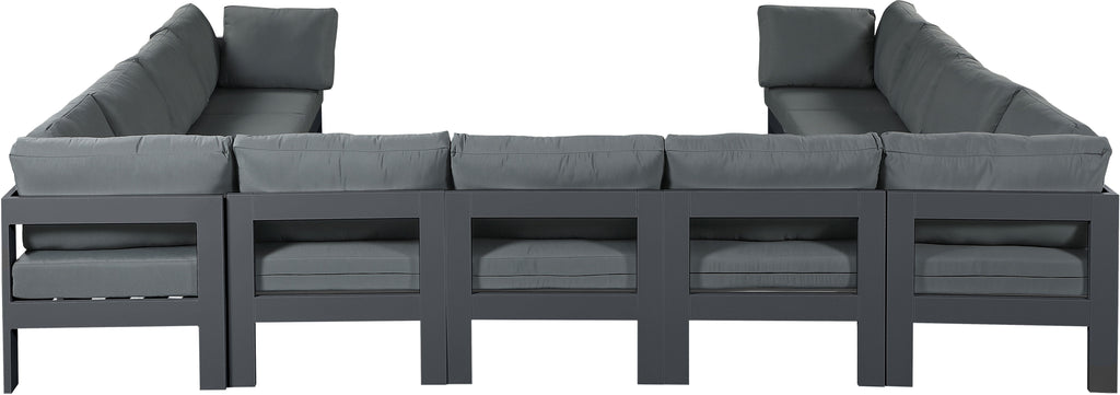 Nizuc - Outdoor Patio 11 Piece Modular Sectional With Gray Frame