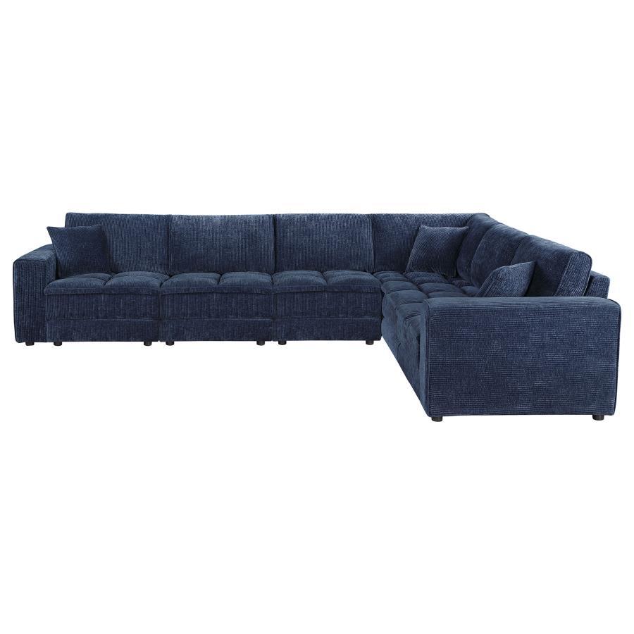 Atlantic - 6 Piece Upholstered Modular Sectional Sofa - Blue