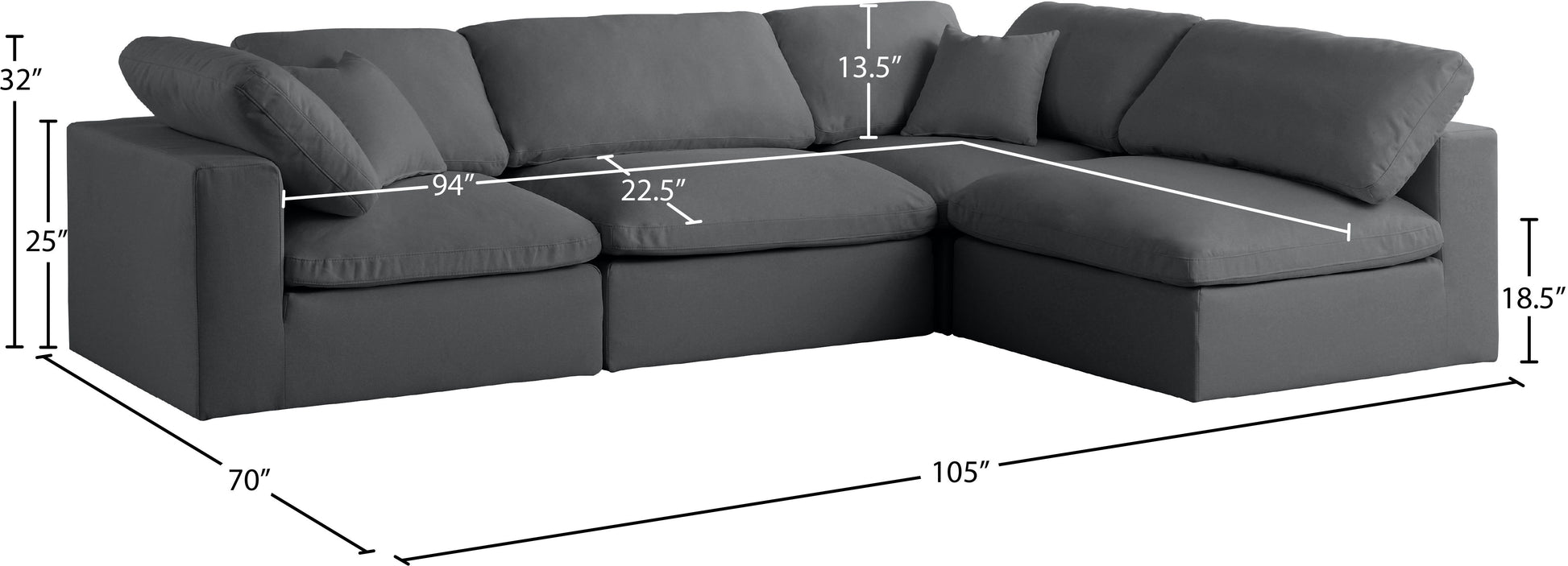 Plush - 4 Piece Modular Sectional