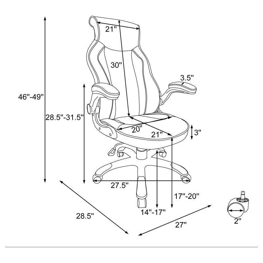 Dustin - Upholstered Adjustable Home Office Desk Chair - Black