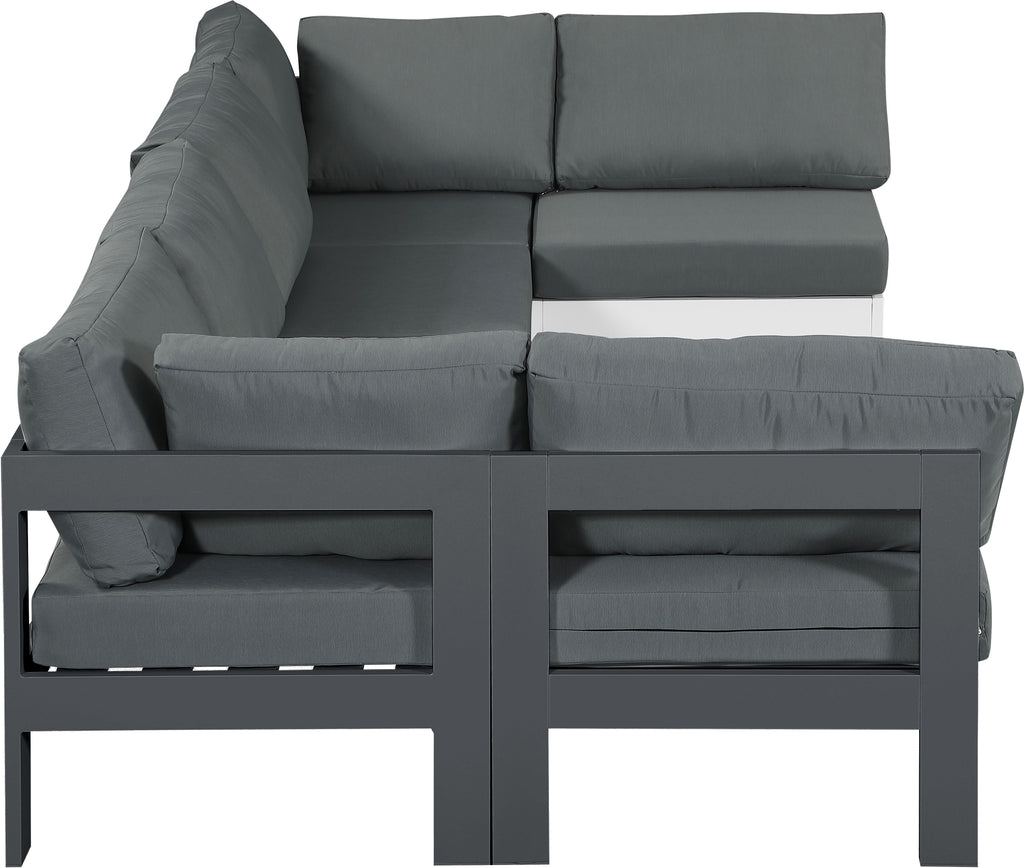Nizuc - Outdoor Patio 6 Piece Modular Sectional With Gray Frame