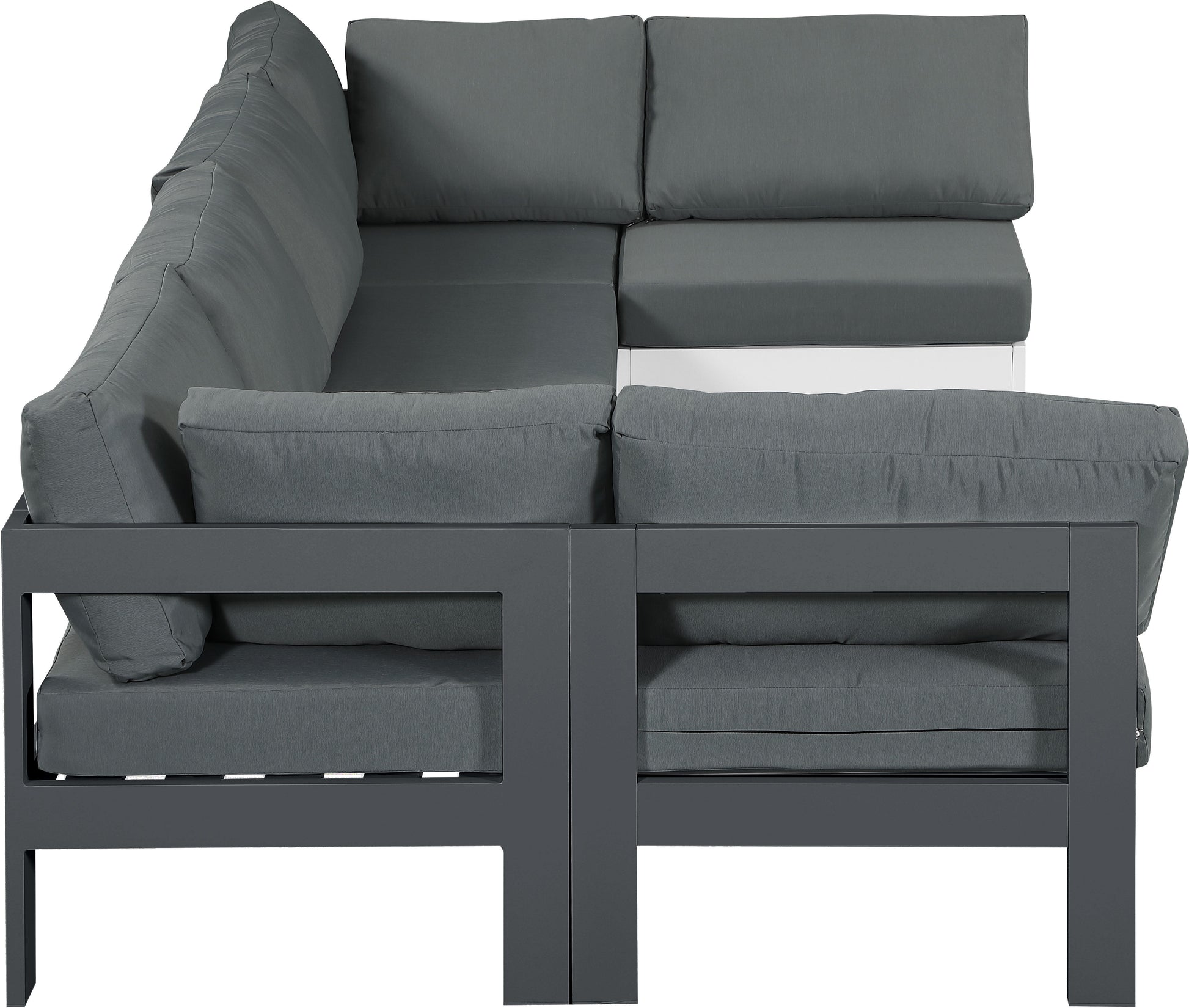 Nizuc - Outdoor Patio 6 Piece Modular Sectional With Gray Frame