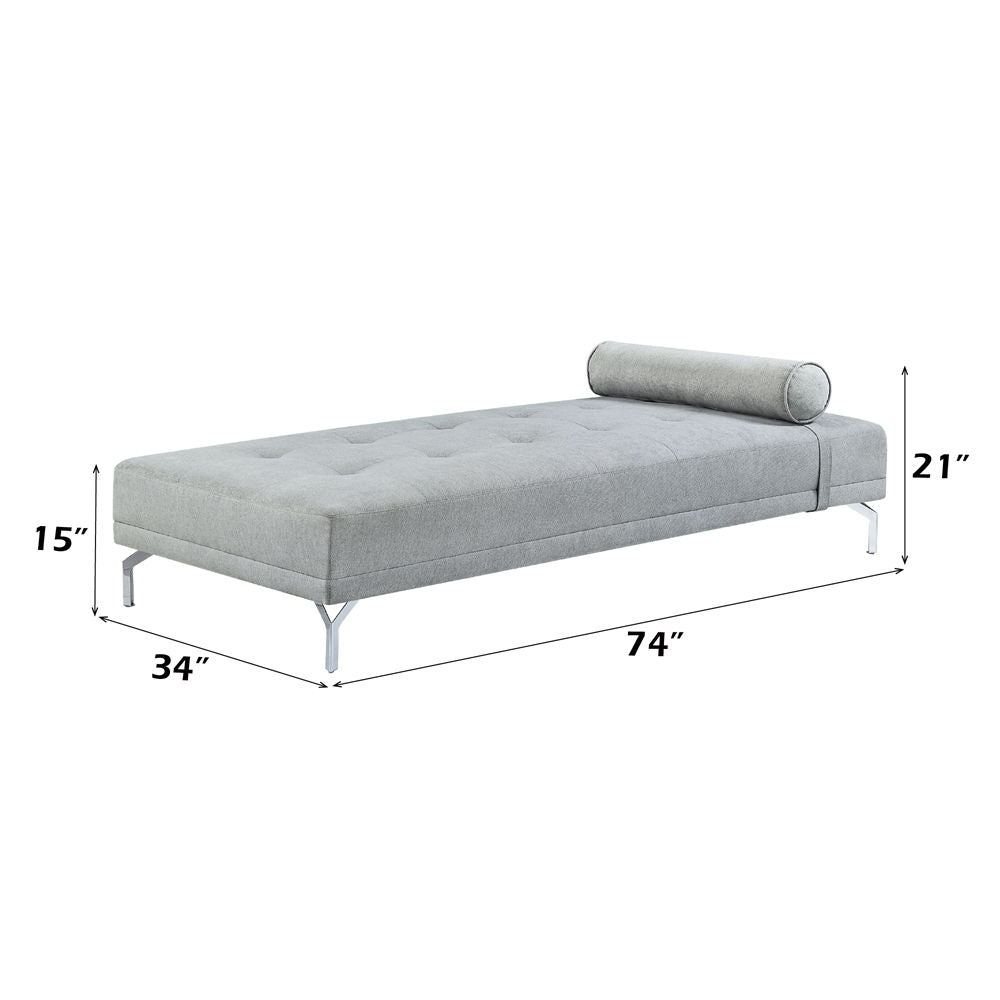 Quenti - Futon - Gray Melange Velvet