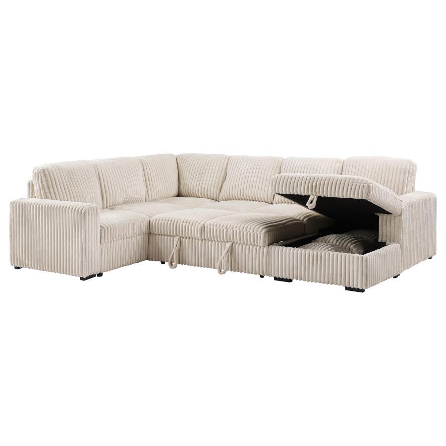 Devonshire - Sleeper Sectional Sofa Storage Chaise - Camel