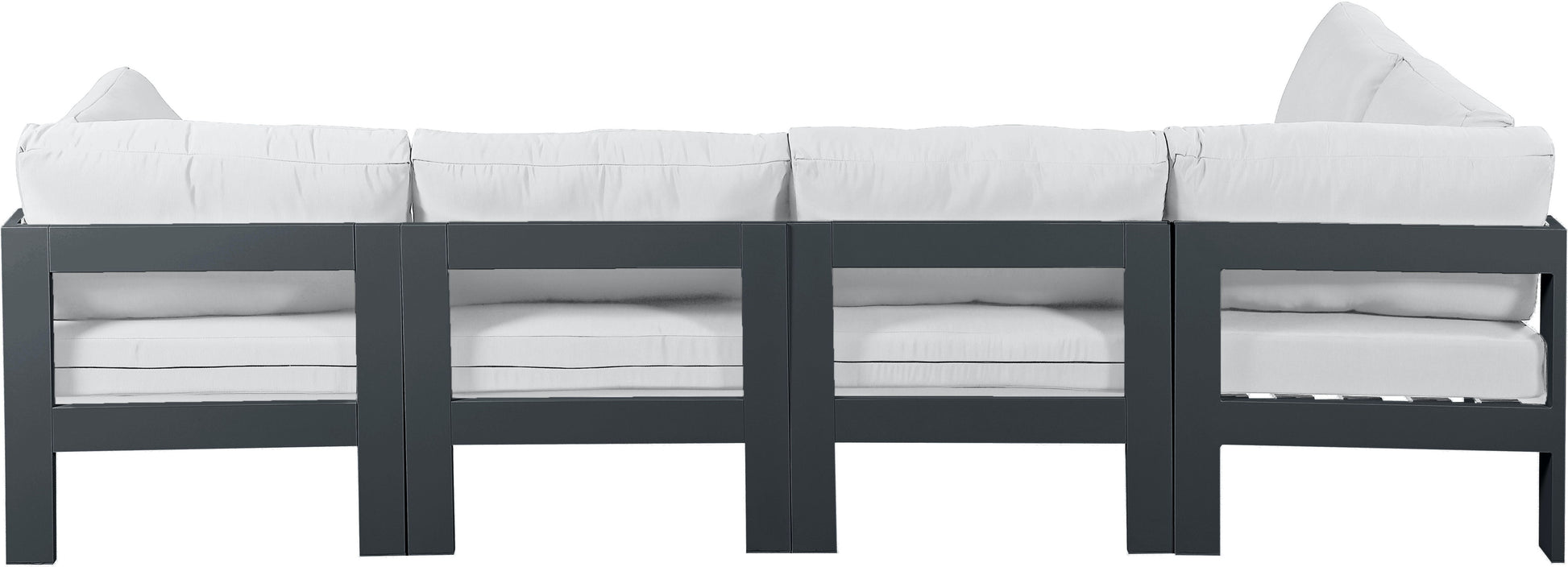 Nizuc - Outdoor Patio 5 Piece Modular Sectional With Gray Frame