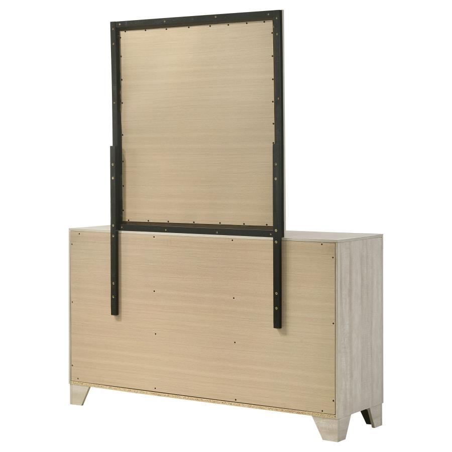 Trenton - 6-Drawer Bedroom Dresser With Mirror - Rustic Cream