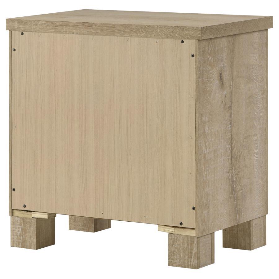 Oakglen - 2-Drawer Nightstand Bedside Table - Weathered Oak