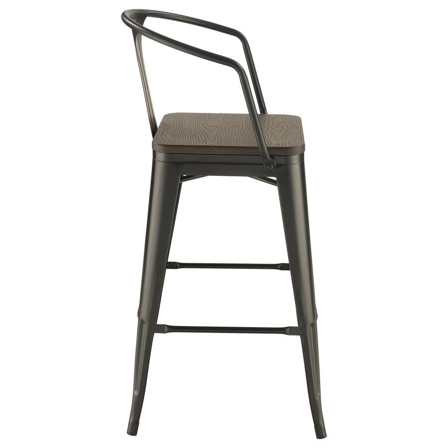 Cavalier - Metal Bar Chair (Set of 2) - Dark Elm And Matte Black