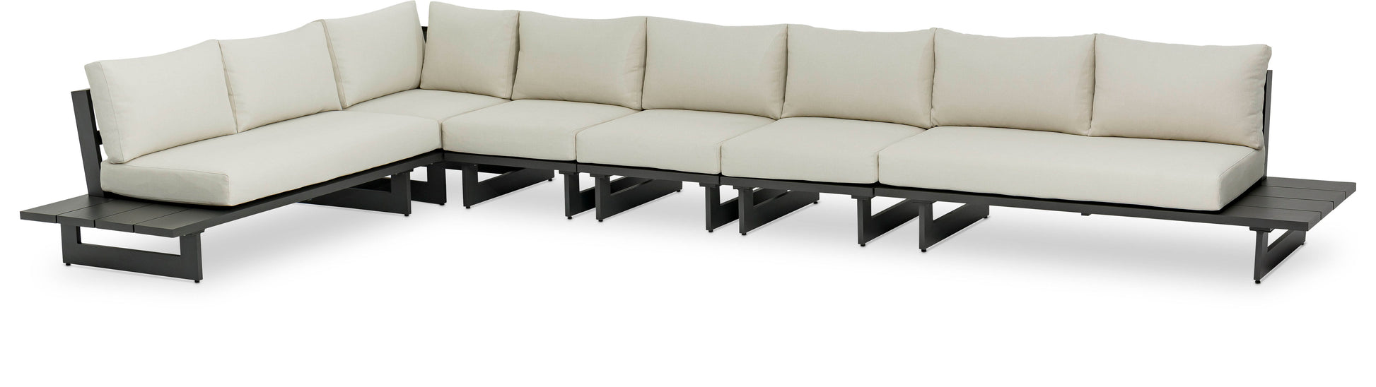 Maldives - 6 Piece Water Resistant Outdoor Patio Modular Sectional With Gray Base