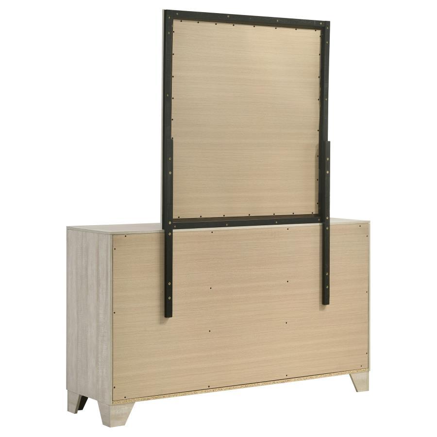 Trenton - 6-Drawer Bedroom Dresser With Mirror - Rustic Cream