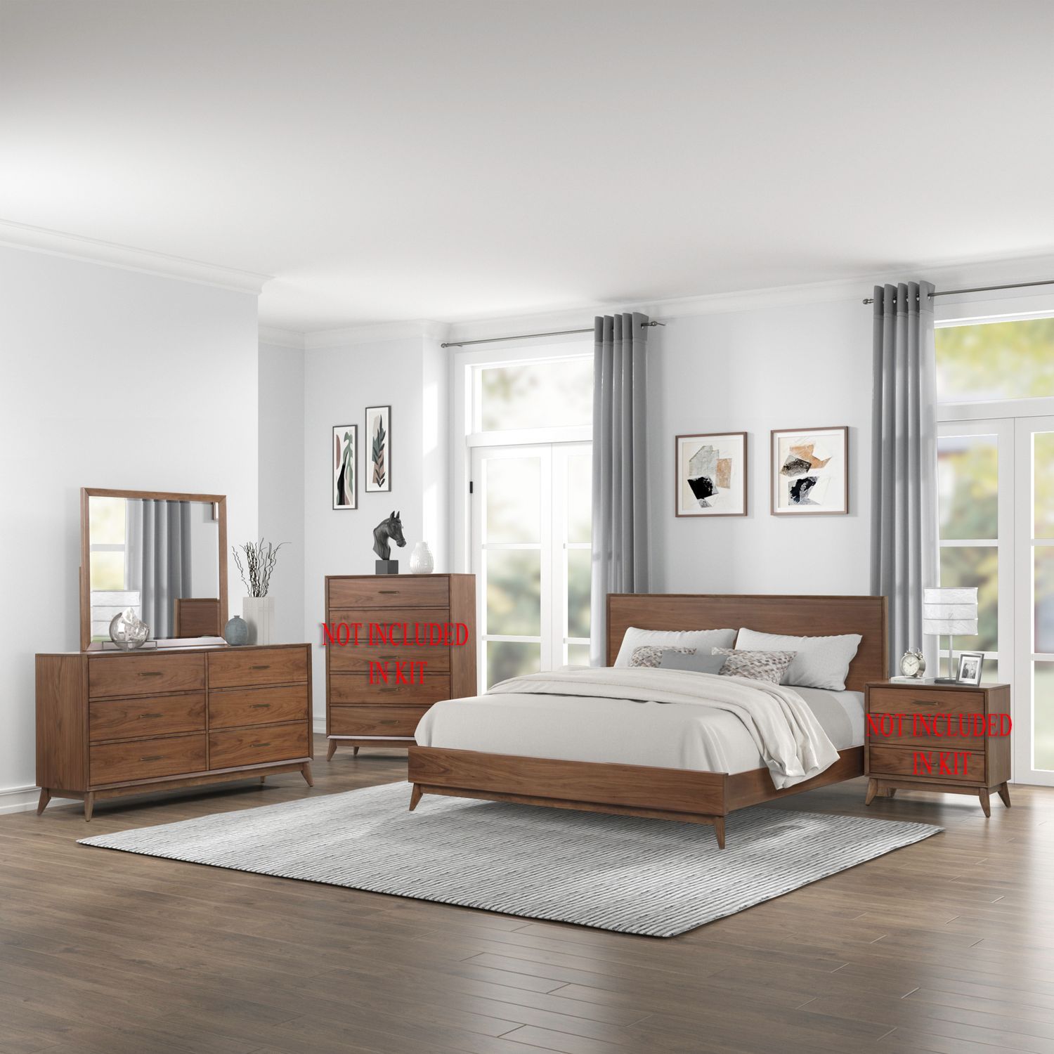 Century Modern - Queen Platform Bed - Light Brown