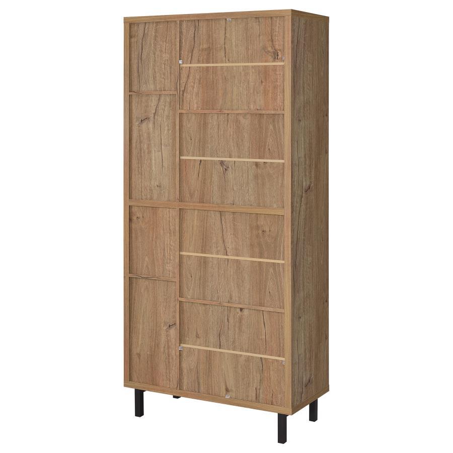 Teller - 4-Door Tall Shoe Storage Cabinet - Natural Oak