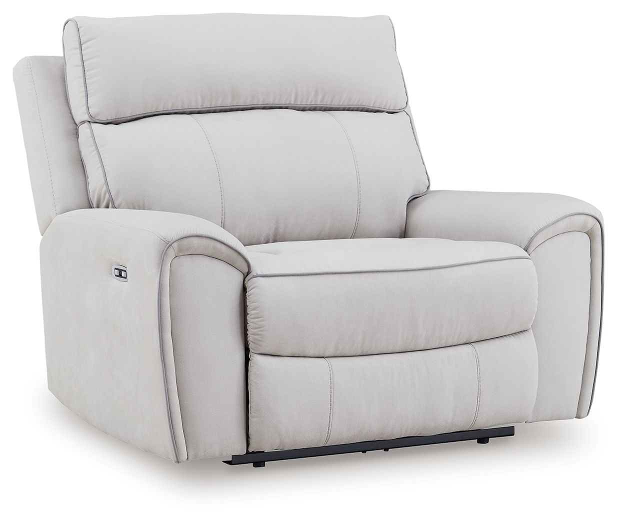 Social Pointe - Pearl / Ash - Power Recliner / Adjustable Headrest