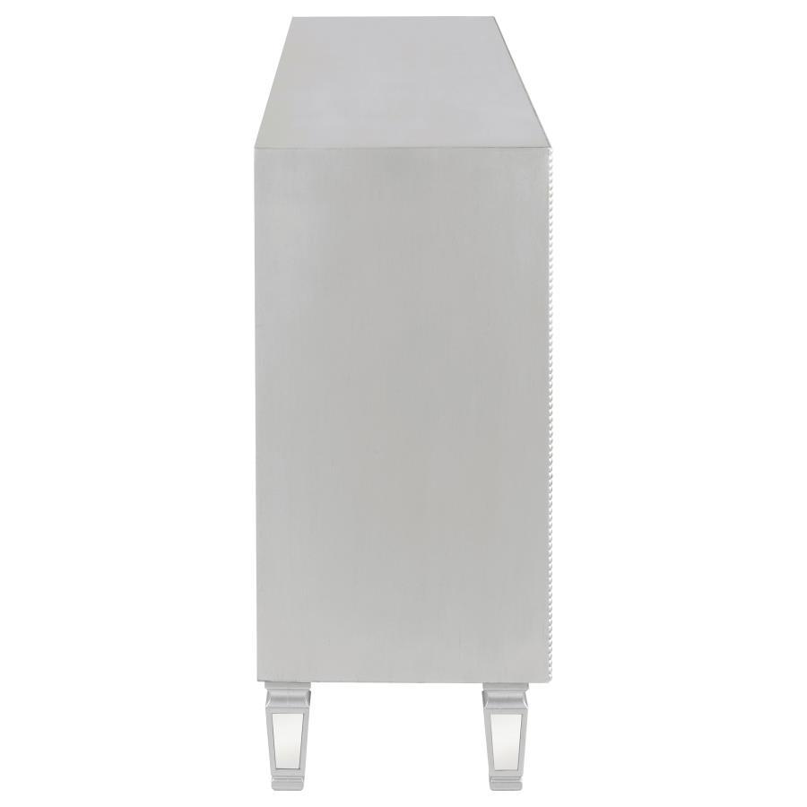 Leticia - 3-Drawer Mirrored Storage Accent Cabinet - Silver