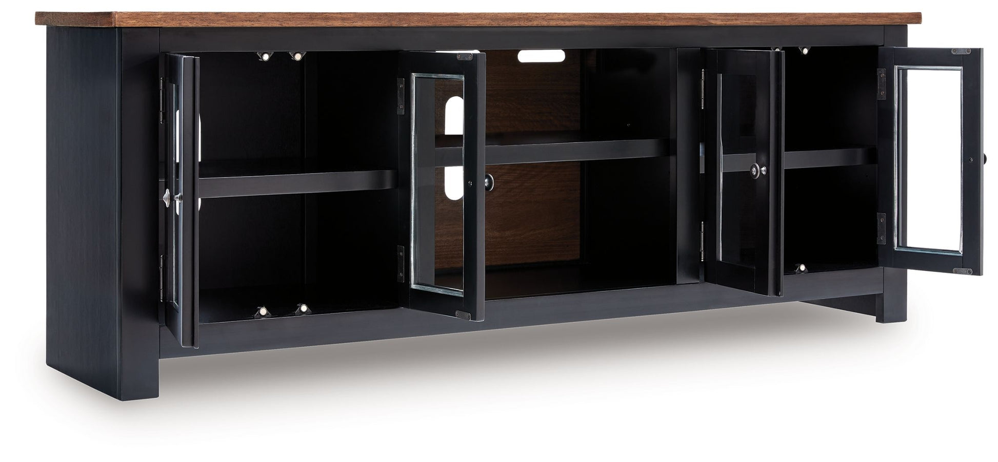 Wildenauer - Brown / Black - XL TV Stand With Fireplace Option