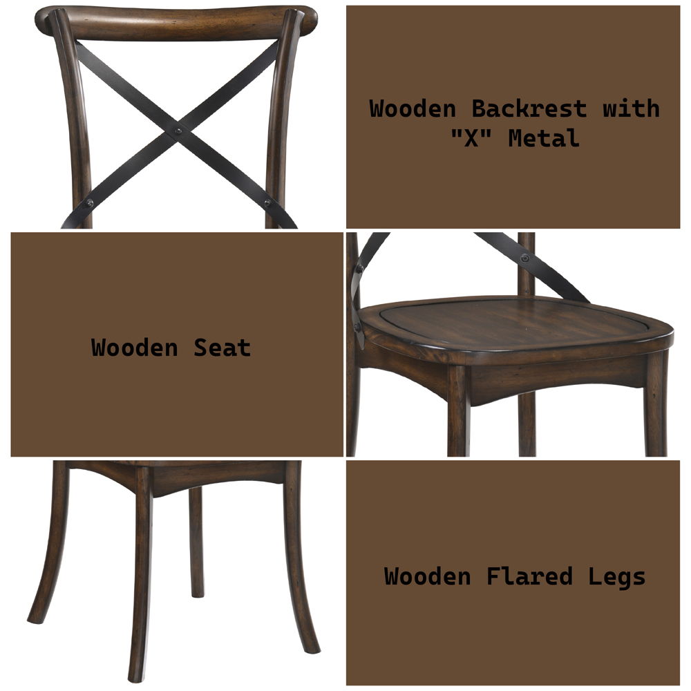 Kaelyn - Side Chair (Set of 2) - Dark Oak & Black