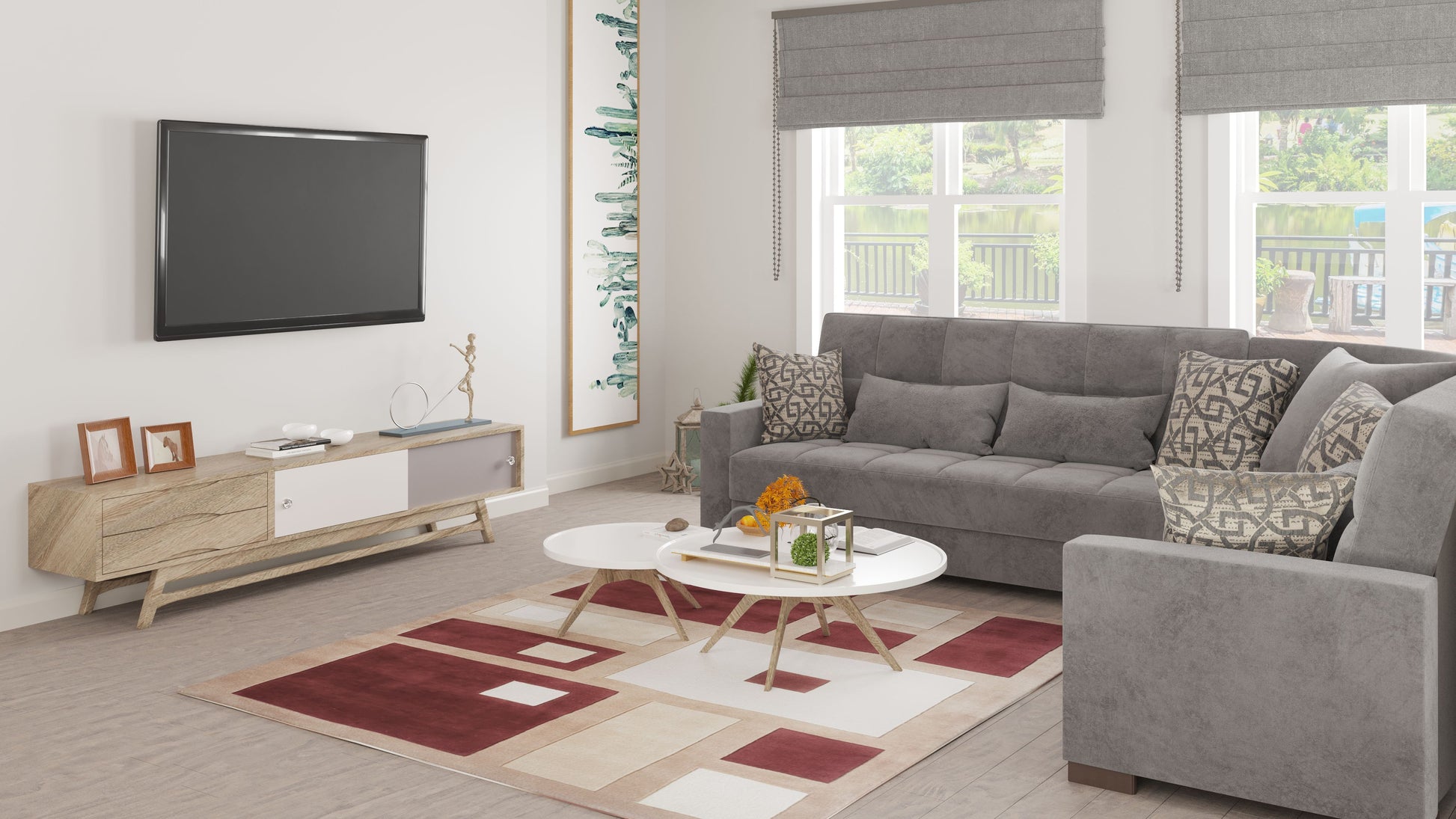 Ottomanson Armada - Upholstered Convertible Sectional With Storage - Microfiber