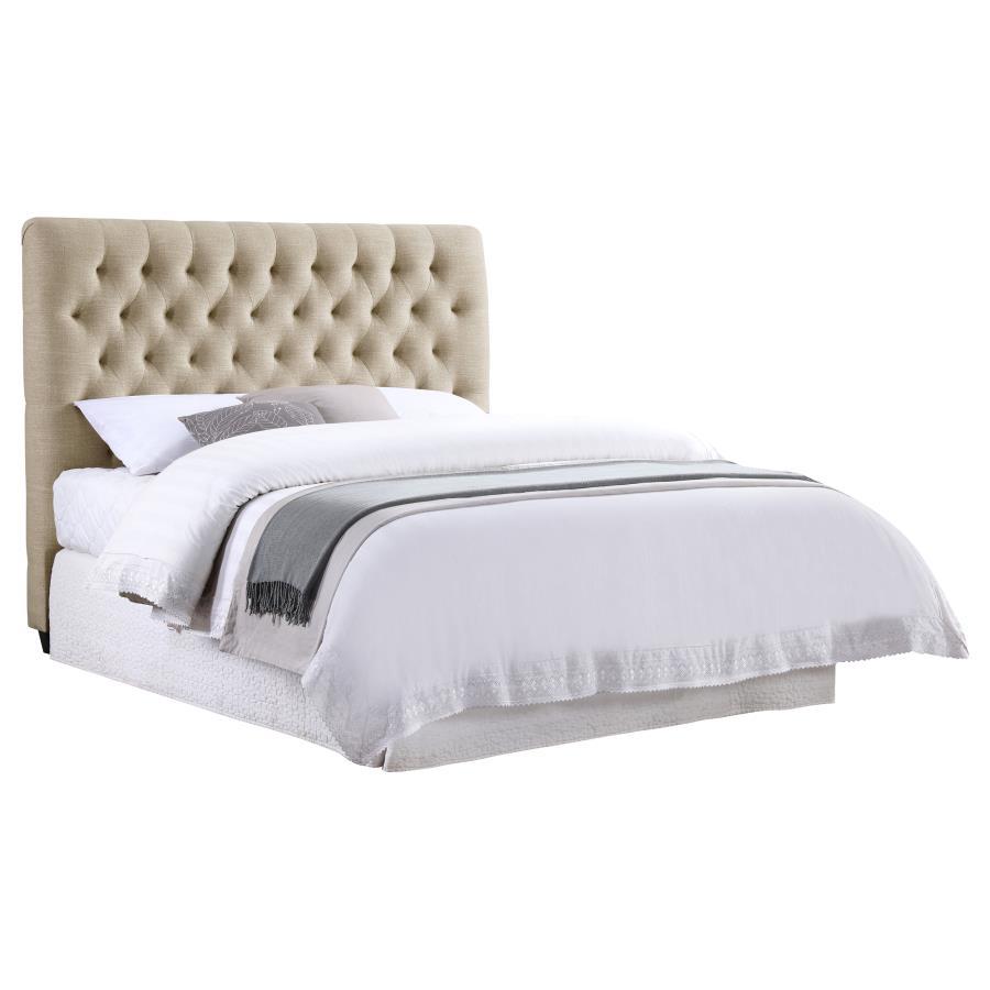 Chloe - Upholstered Full Panel Headboard - Oatmeal