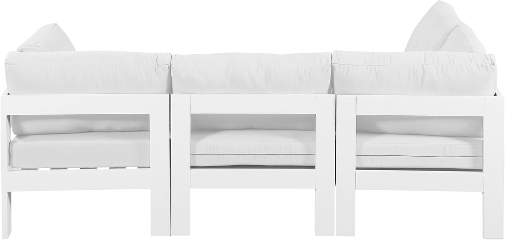 Nizuc - Outdoor Patio 4 Piece Modular Sectional With White Frame