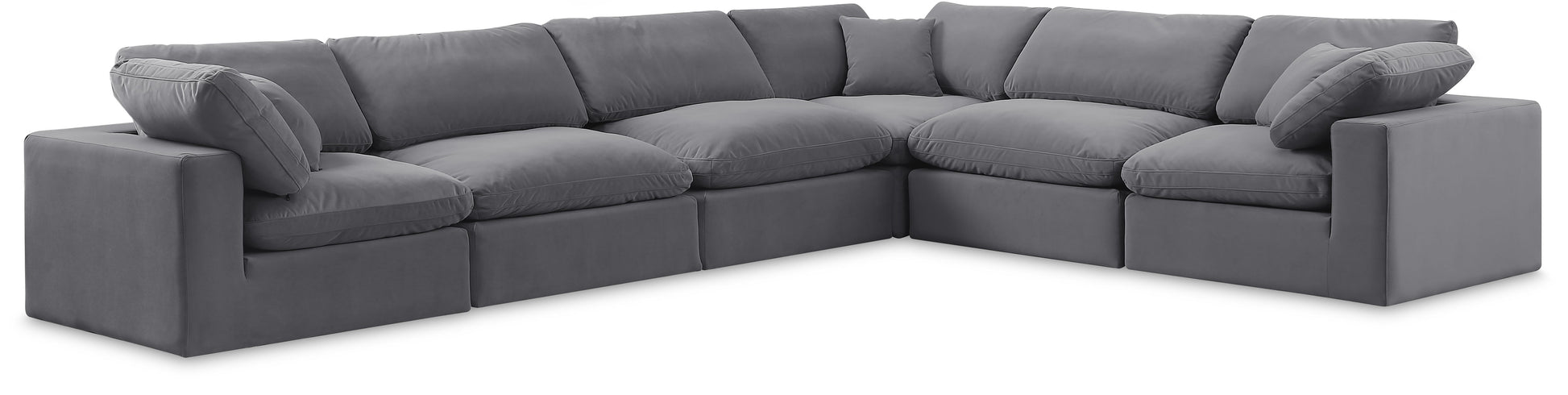 Comfy - 6 Piece Velvet Modular Corner Sectional