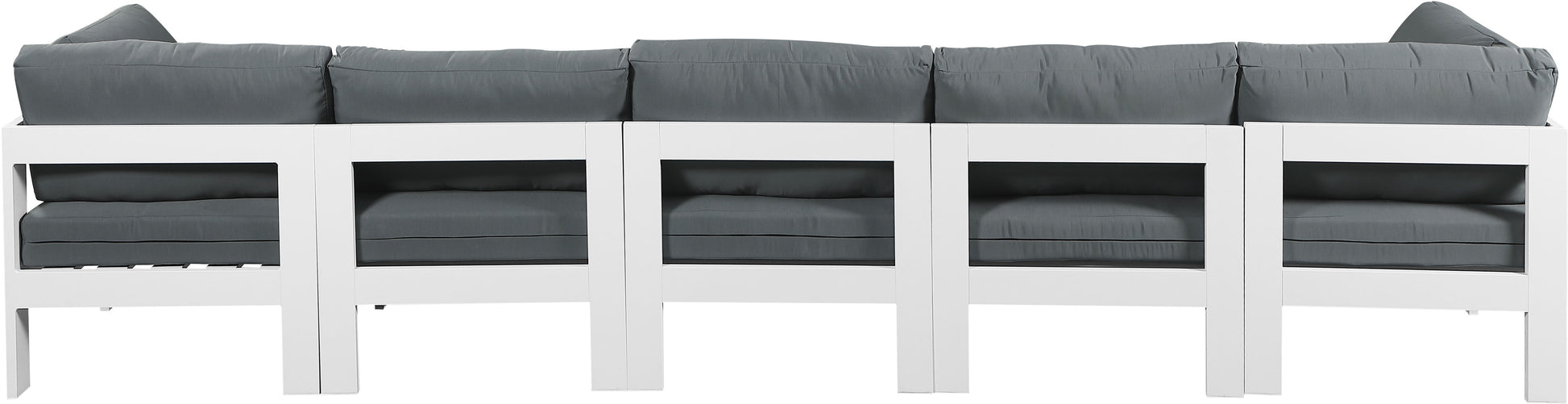 Nizuc - Outdoor Patio 5 Seat Modular Sofa With White Frame