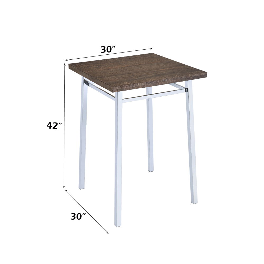 Nadie - Bar Table - Oak & Chrome