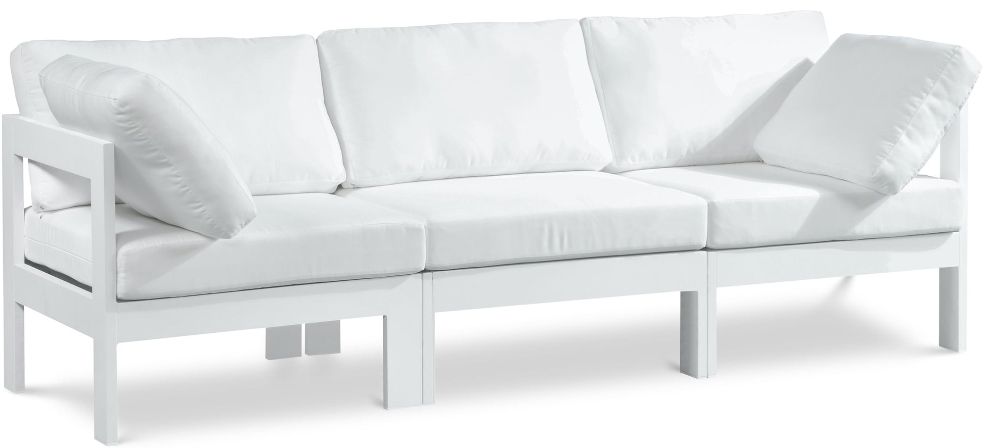 Nizuc - Outdoor Patio 3 Seat Modular Sofa With White Frame