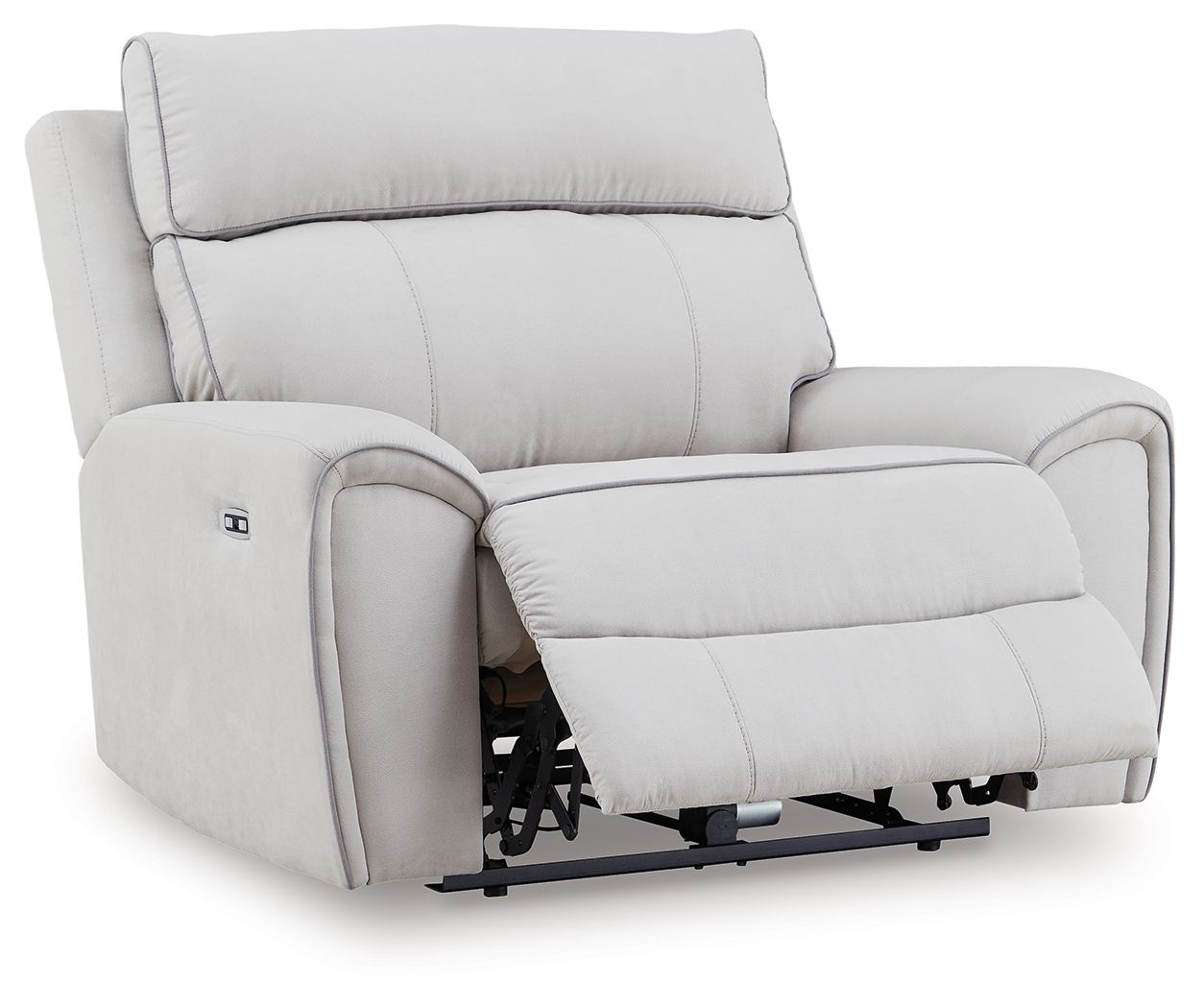 Social Pointe - Pearl / Ash - Power Recliner / Adjustable Headrest