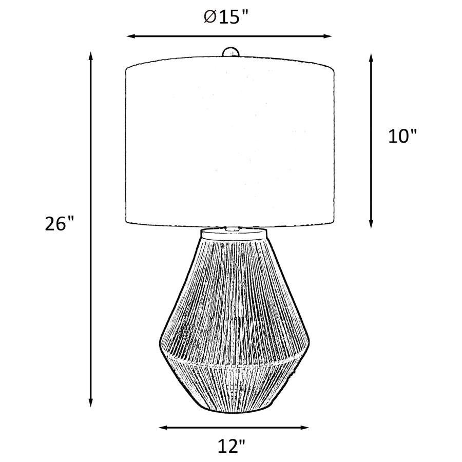 Pryor - Drum Shade Handwoven Rope Table Lamp - Natural