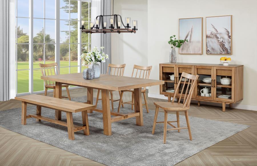 Middleton - Wood Backless Dining Bench Natural - Brown