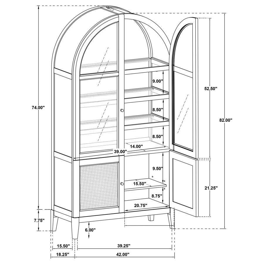 Kailani - 8 Piece Counter Dining Set with Cabinet - Beige Oak