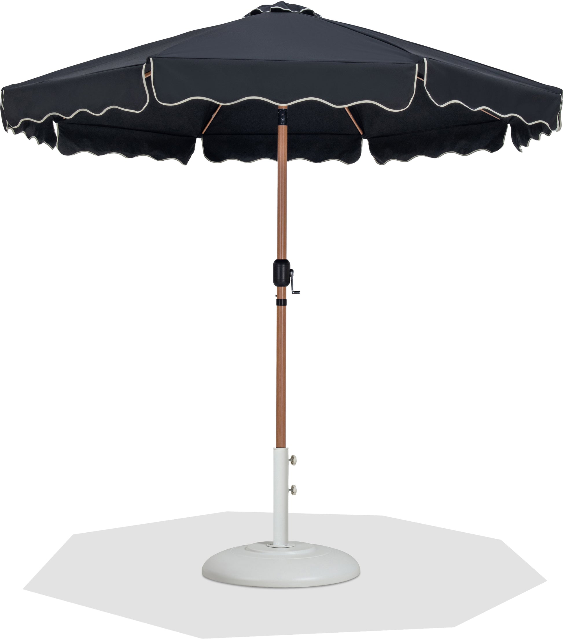 Amalfi - Patio Umbrella - White Base / Light Brown Pole