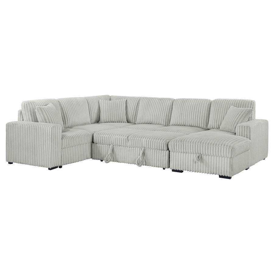 Devonshire - Sleeper Sectional Sofa Storage Chaise - Gray