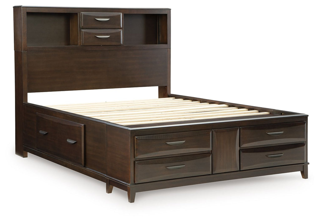 Vanmore - Dark Brown - Queen Storage Bed